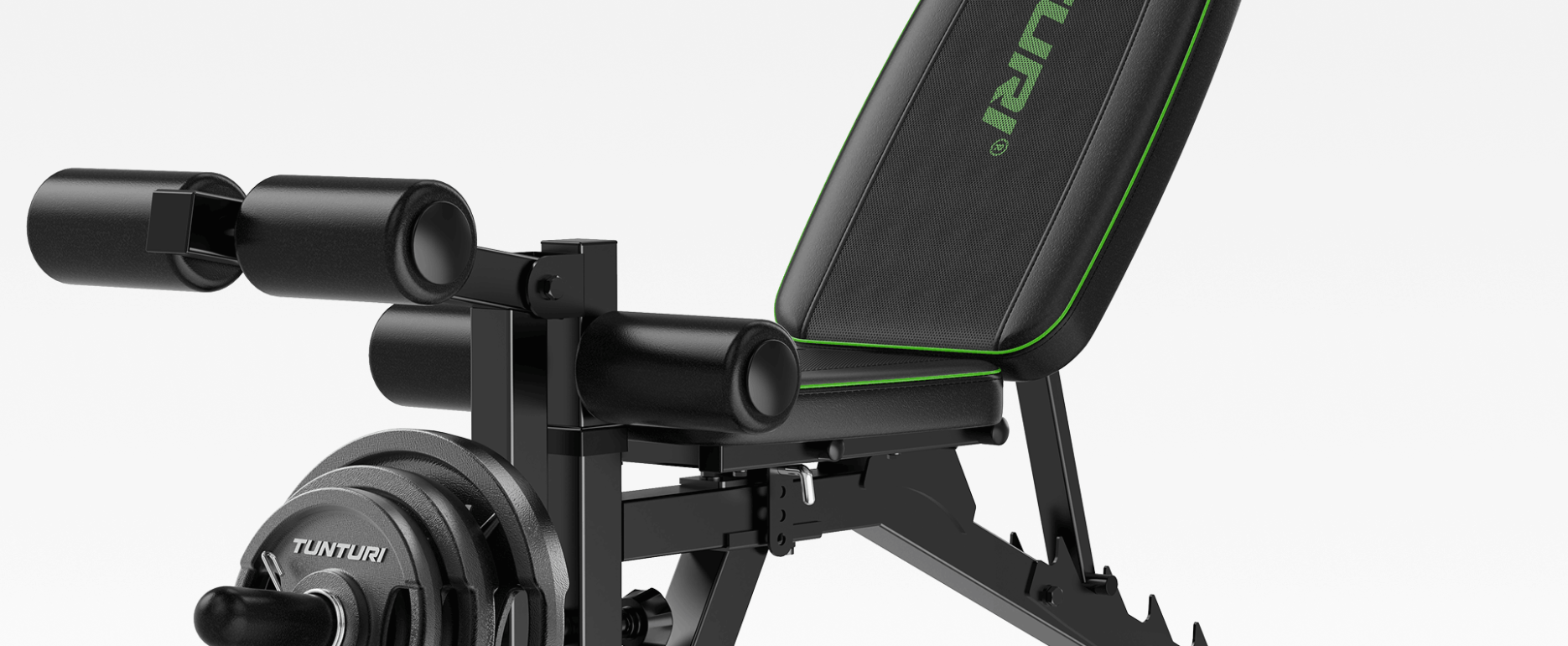 Tunturi verstelbare fitnessbank met leg developer en gewichten